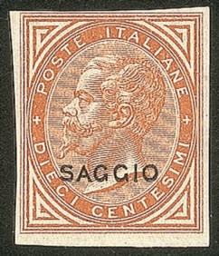 Regno - Vittorio Emanuele II - 1863 - Saggi De La Rue - 10 cent (L17)