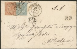 Regno - Vittorio Emanuele II - Lettera affrancata con 10 cent V. Emanuele II (L17)