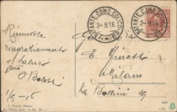 Regno - Vittorio Emanuele III - Cartolina illustrata da Bellagio affrancata con 10 cent Leoni (82)