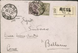 Regno - Vittorio Emanuele III - Busta raccomandata affrancata con 45 cent Floreale (75)