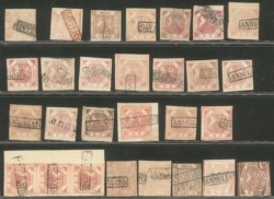 Antichi Stati Italiani - Napoli - 1858 - Insieme di 28 pezzi di 5 valori diversi