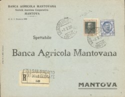 Regno - Vittorio Emanuele III - Busta commerciale raccomandata con 50 cent Parmeggiani (218a - bruno e nero intenso)