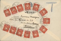 Regno - Vittorio Emanuele III - Busta con affrancatura a forma di ferro di cavallo
