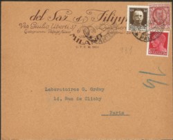 Regno - Vittorio Emanuele III - Busta con affrancatura tricolore mista Imperiale 20 + 30 cent (247/249)