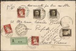 Regno - Vittorio Emanuele III - Busta assicurata affrancata con Imperiale un 10 cent (245)