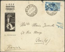 Regno - Vittorio Emanuele III - Busta intestata Liceo Scientifico Pareggiato Iglesias