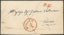 Antichi Stati Italiani - Lombardo Veneto - Milano (rosso - P.ti R2) + P.D.