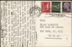Regno - Luogotenenza - Cartolina espresso con affrancatura tricolore da 5 lire Imperiale