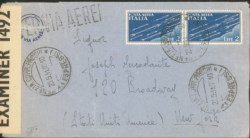 Regno - Posta Aerea - Busta per via aerea affrancata con coppia orizzontale del 2 lire Imperiale Aerea (15)