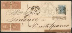 Regno - Segnatasse - Lettera con 20 cent (T26) da Bologna tassata in arrivo con due coppie del 10 cent Segnatasse (2)