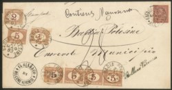 Regno - Segnatasse - Plico da Belluno Veronese (corsivo) in tariffa Stampati affrancato con 2 cent (T15)