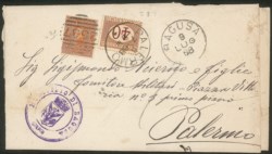 Regno - Segnatasse - Lettera con 20 cent Umberto (39) da Ragusa il 9.7.88