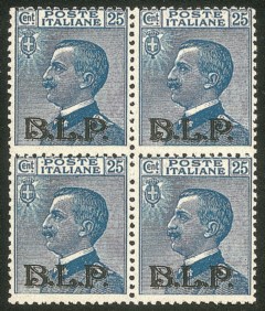 Regno - B.L.P - 1922 - 25 cent (8) in quartina
