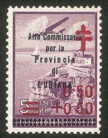 Occupazioni II guerra mondiale - Lubiana - 1941 - 50+50 para Alto Commissariato (57)