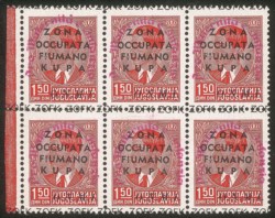 Occupazioni II guerra mondiale - Zona Fiumano Kupa - 1942 - Blocco di sei del 1,50 din