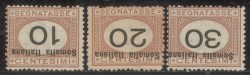 Colonie - Somalia - 1926 - Segnatasse (42a/47a) - soprastampe e cifre capovolte - serie completa