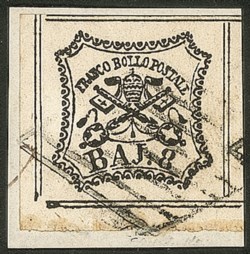 Antichi Stati Italiani - Stato pontificio - 1852 - 8 baj bianco (9)