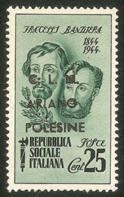C.L.N. - Ariano Polesine - 1945 - 25 cent Bandiera (Errani 44 l)