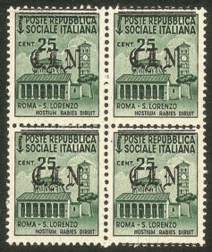 C.L.N. - Torino - 1945 - 25 cent (Unificato 6 - Errani 6  varietà b)