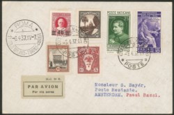 Vaticano - Volo Vaticano Amsterdam (Longhi 3642) - aerogramma da Città del Vaticano del 5.4.37