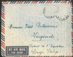 Europa e Oltremare - Belgio - 1955 - Bruxelles Leopoldville - aerogramma per il Congo con timbro posta recuperata