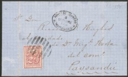 Europa e Oltremare - Uruguay - Lettera affrancata con 20 cent (SG32) da Montevideo a Paysandù del 3.10.66
