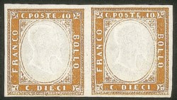 Antichi Stati Italiani - Sardegna - 1862 - 10 cent arancio ocra (14De)
