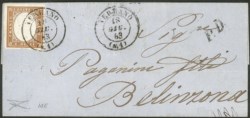 Antichi Stati Italiani - Sardegna - Bella letterina con 10 cent (14E)