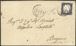 Antichi Stati Italiani - Sardegna - Lettera con 20 cent indaco (15E)